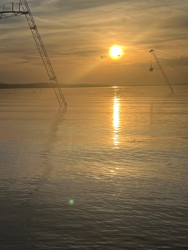 Sunset observed over Black Sea coast near Burgas, Bulgaria