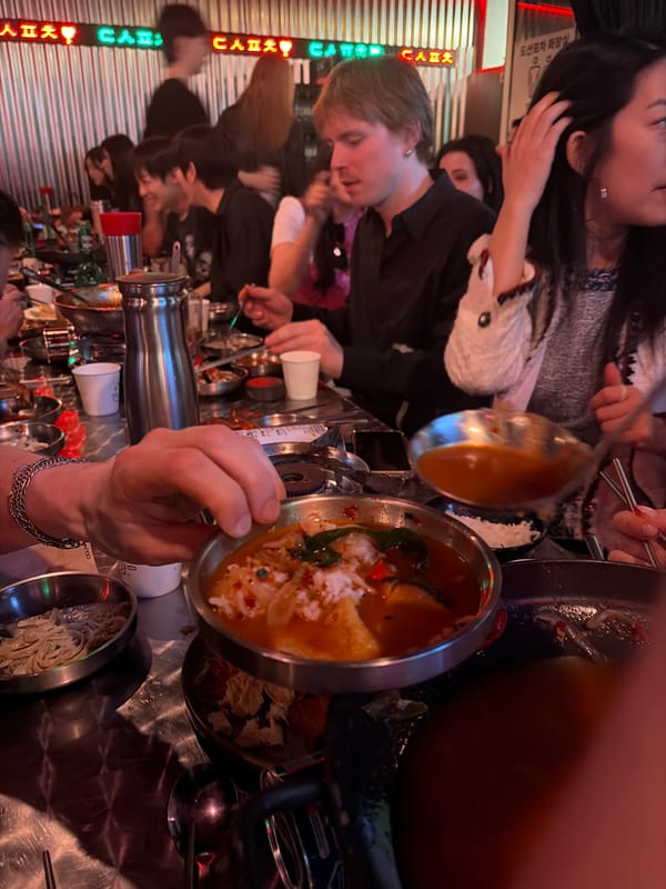 Diners share meal at Korean restaurant in Seoul