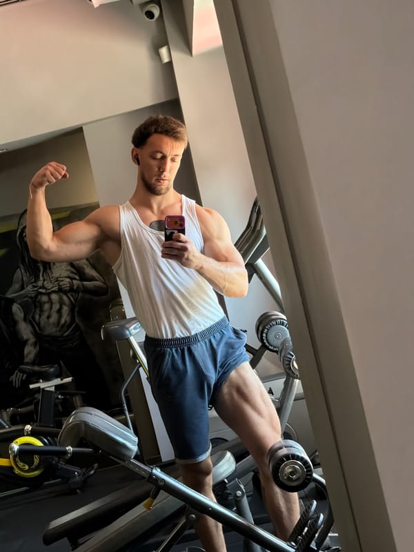 Gym selfie session captured in Tsarevo Bulgaria morning workout