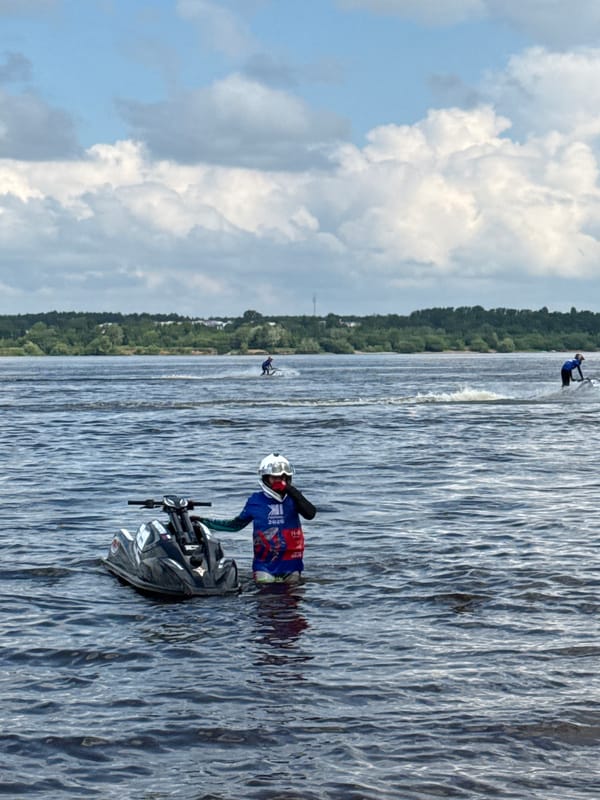 Jet ski race event on Kama River in Perm