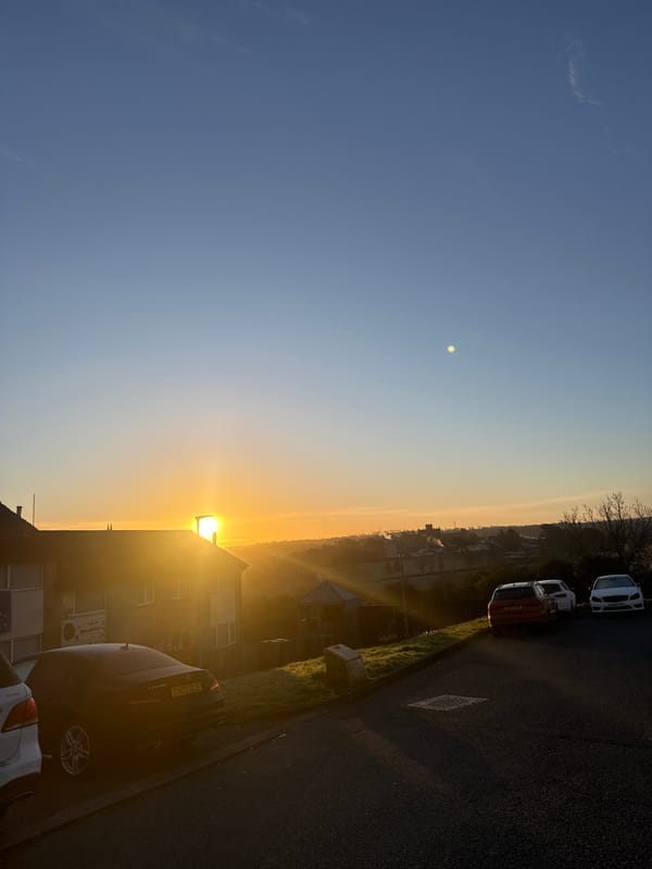 Golden sunrise illuminates Armagh street scene