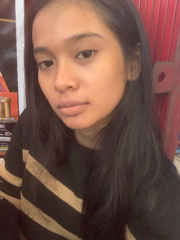 Morning selfie session documented in Sungai Meriam, Indonesia