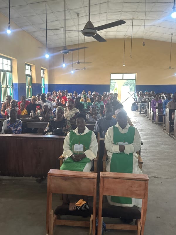 Church service in session at a Catholic parish in Akwanga