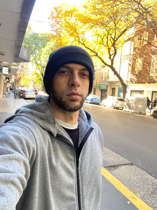 Man takes selfie near historic church in Buenos Aires
