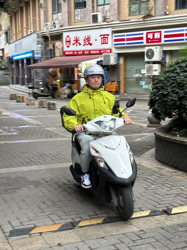 Ordinary street life documented in Longta, China evening