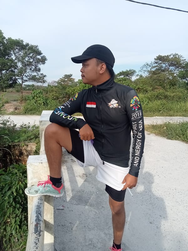 Morning stop on a rural road in Kualu, Indonesia