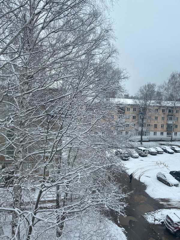 Winter scenes documented in Chaikovsky, Russia early morning