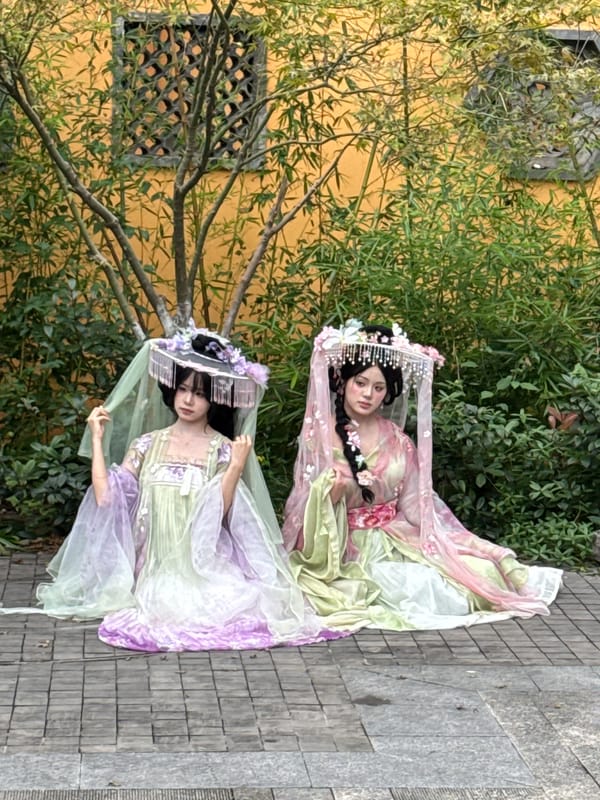 Traditional Hanfu photoshoots amid daily life in Yuzhong District