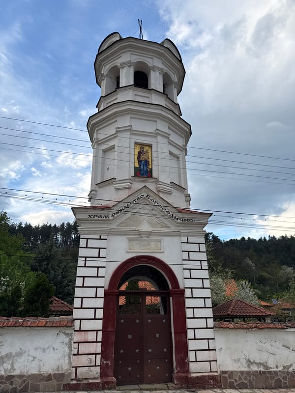 Witness documents Orthodox church, street scenes in Berkovitsa, Bulgaria