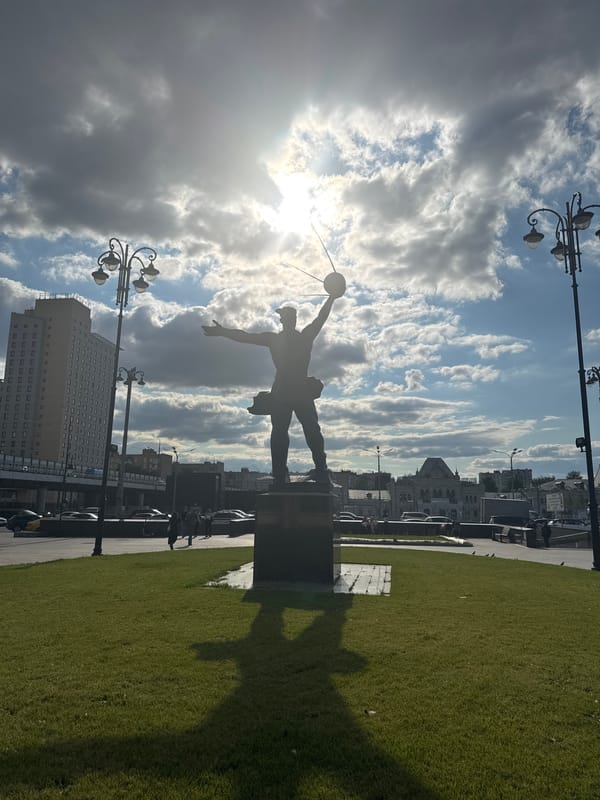 Moscow bronze statues celebrate atomic and space age icons