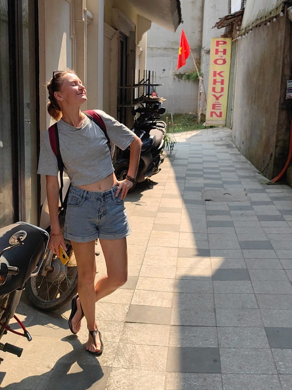 Tourist explores decorated streets and culture in Sa Pa Vietnam