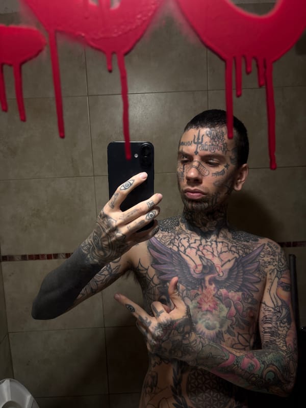 Heavily tattooed bathroom selfies, Buenos Aires