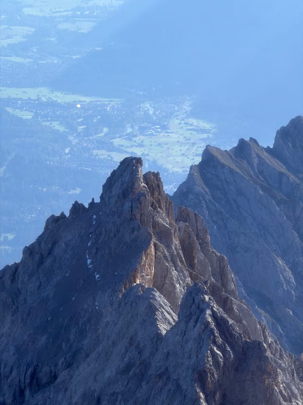 Cable car passenger photographs Bavarian Alps landscape near Grainau