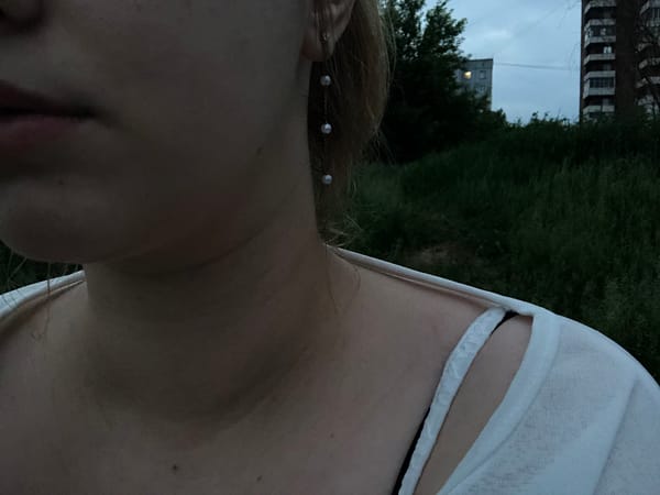 Riverside outing, pearls and pavement, industrial backdrop