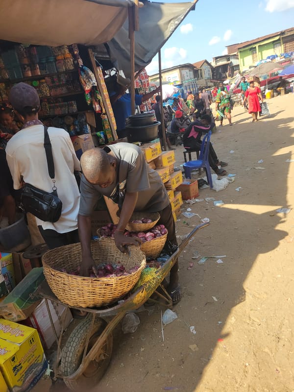 Market transaction observed between vendor and customer in Onitsha