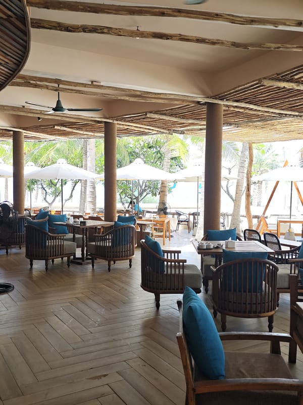 Breakfast at a beachfront restaurant in Phan Rang, Vietnam