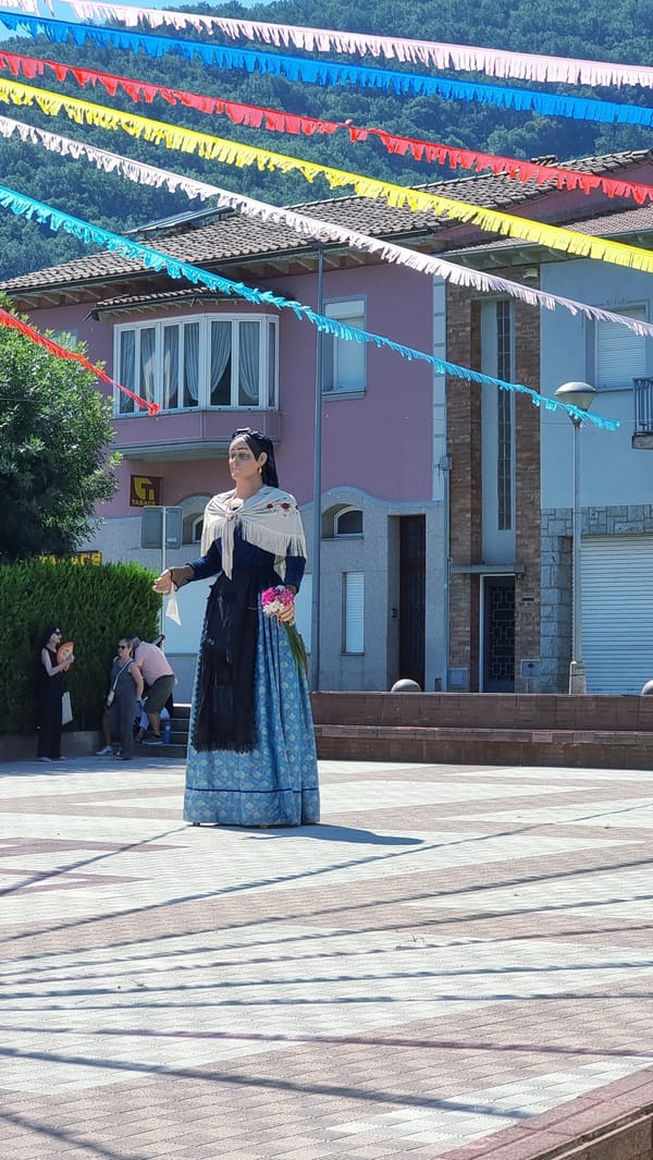Gegant parade and festival morning in Sant Joan Les Fonts