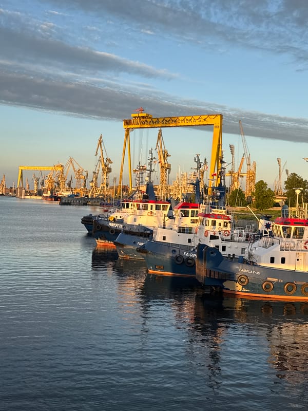 Maritime activity and wind turbine transport observed at Szczecin port