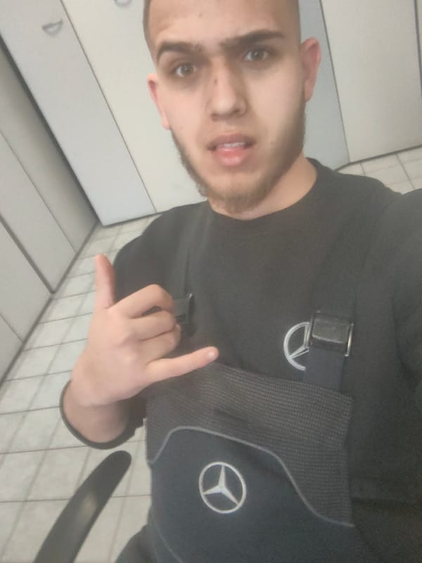 Person makes casual hand gesture in Sofia morning