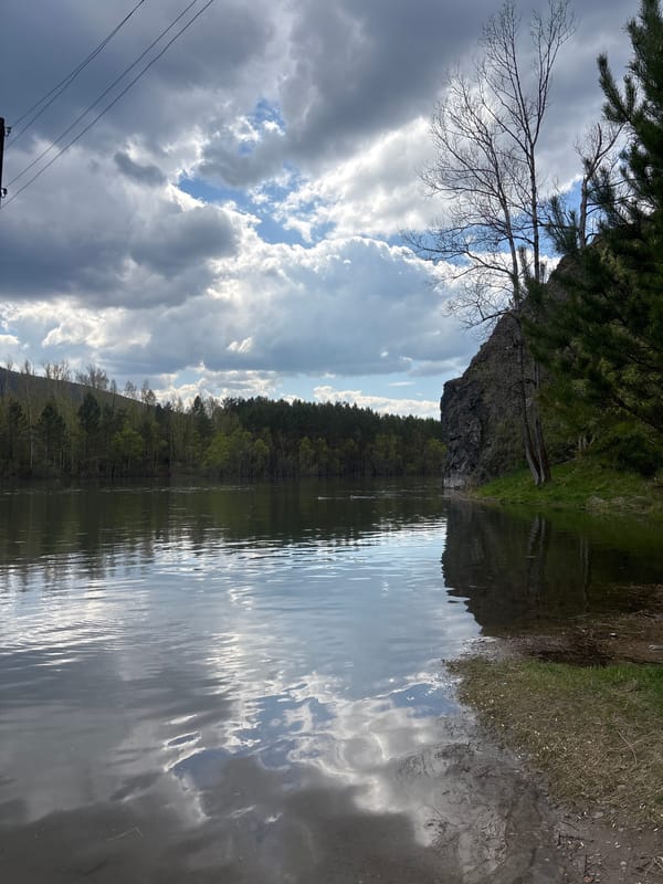 Morning view captured of Yenisey River in Krasnoyarsk
