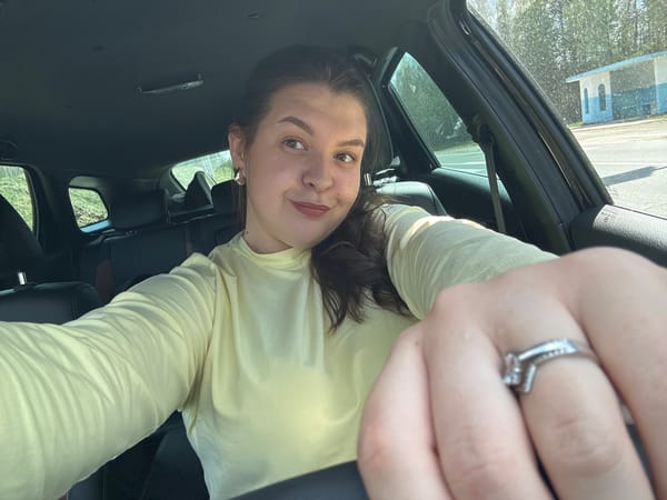 Woman takes selfie in car in Chaikovsky, Russia