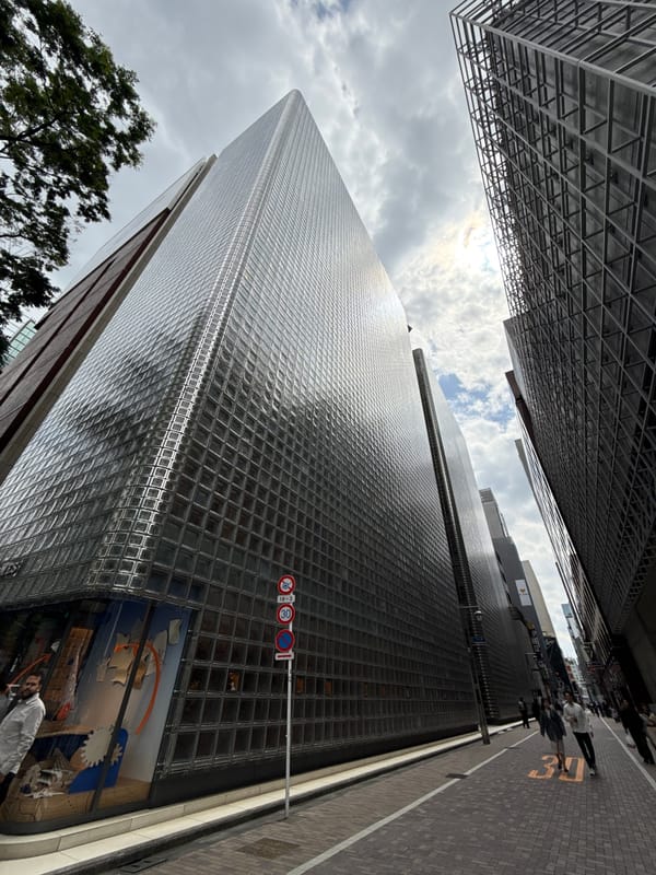 Morning stroll through Tokyo's Ginza captures luxury stores, architecture