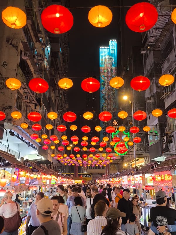 Hong Kong nighttime scenes captured across Kowloon markets and streets