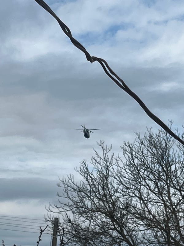 Helicopter flight and basketball hoop captured in Pchelnik