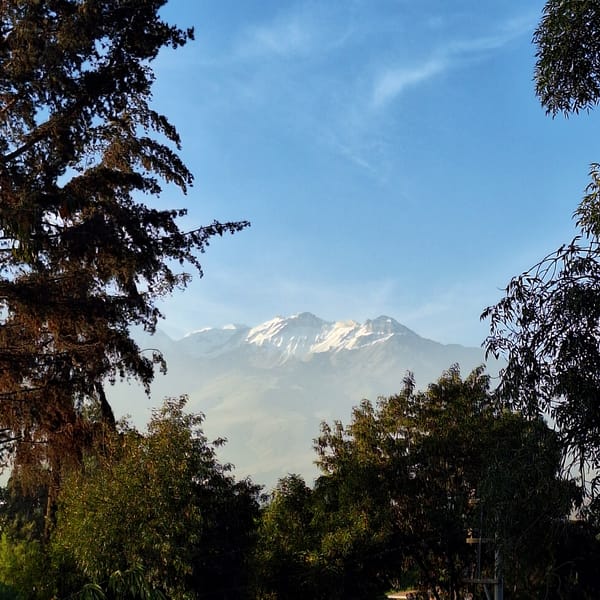 Scenic landscape views documented from elevated position in Arequipa