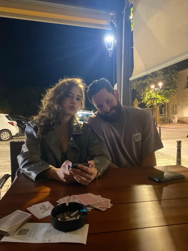 Evening dinner and selfies at Cetinje cafe