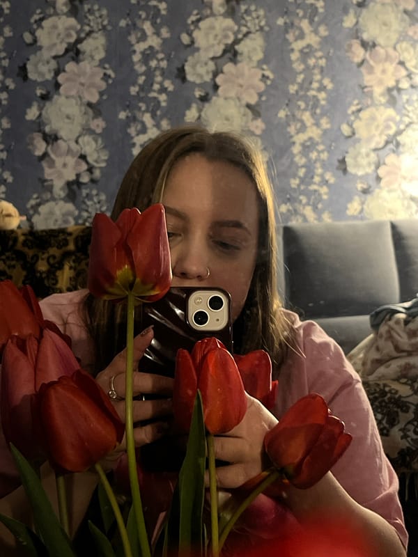 Domestic moments with tulips captured in Novopokrovskaya, Russia