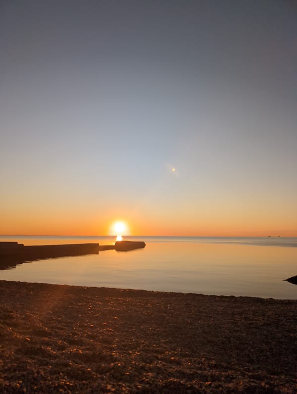 Sunrise and sunset views over Black Sea in Odesa