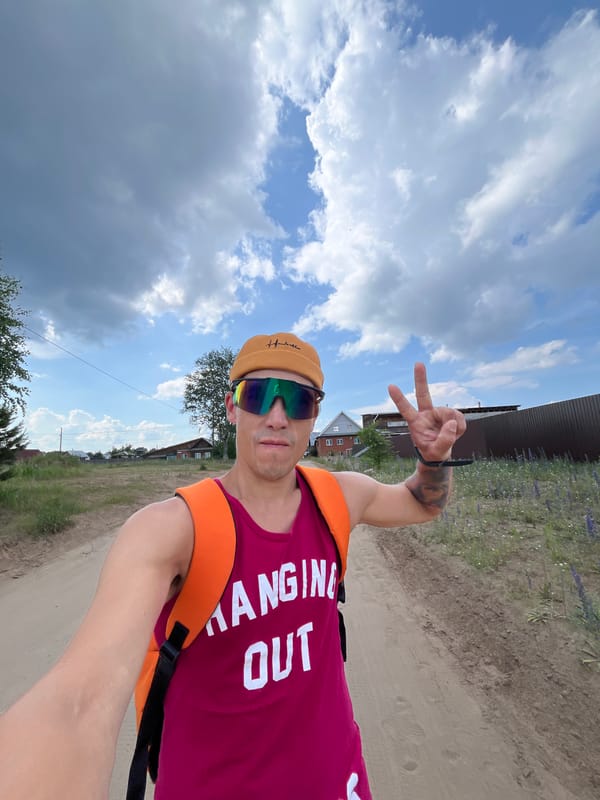 Outdoor selfie session in rural Chaikovsky, Russia