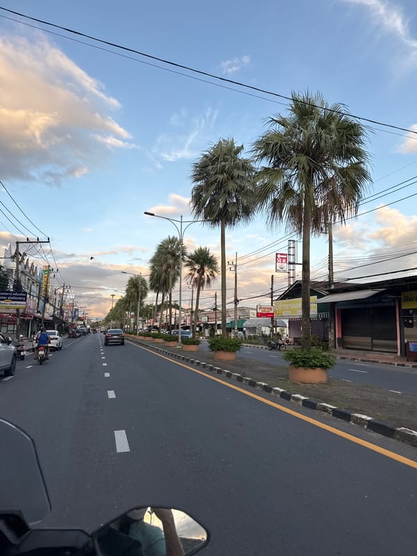 Street scenes documented in Wichit, Thailand during golden hour