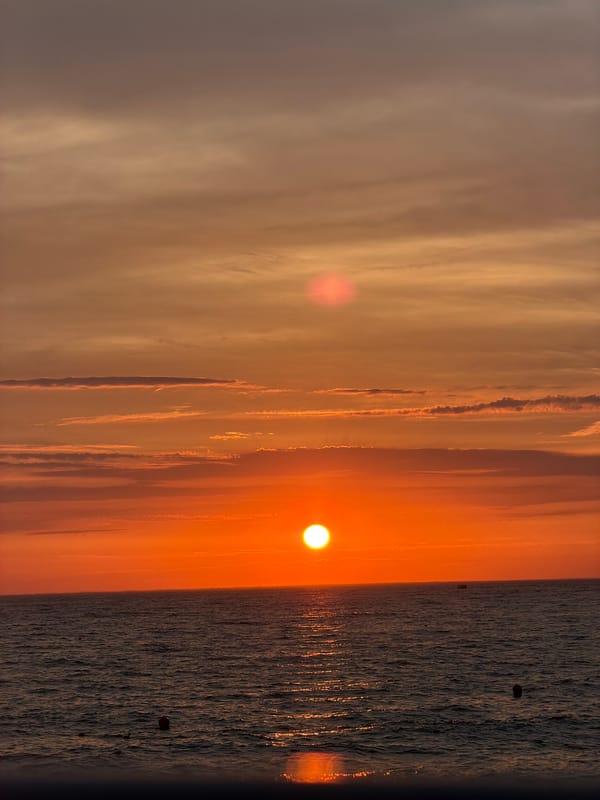 Golden hour on the water: ferry ride at sunset