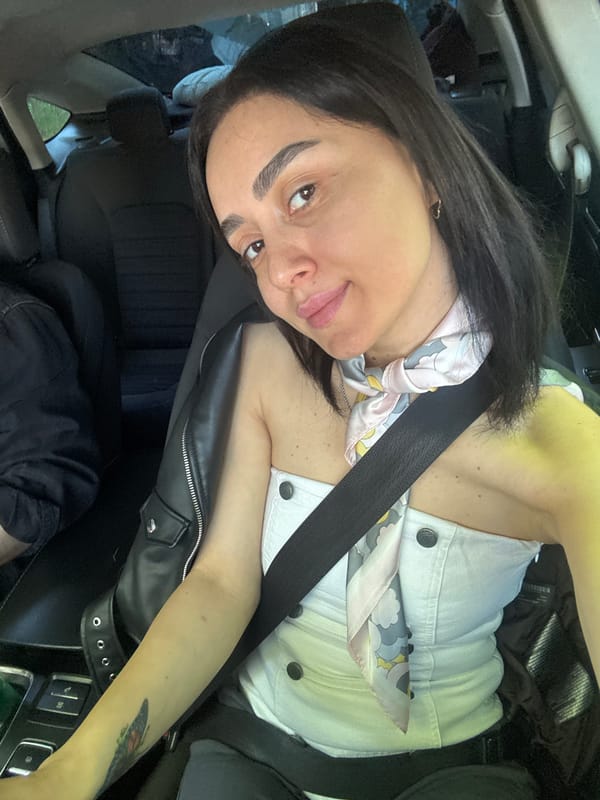 Woman in car observed early morning in Tbilisi