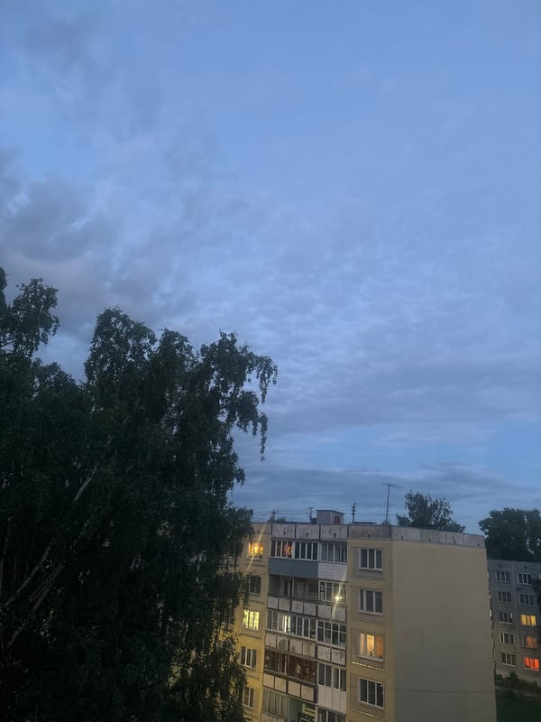 A quiet evening at home in Kirov, inside and out