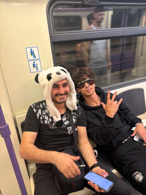 Young passengers spotted relaxing on Sofia train wearing panda hat