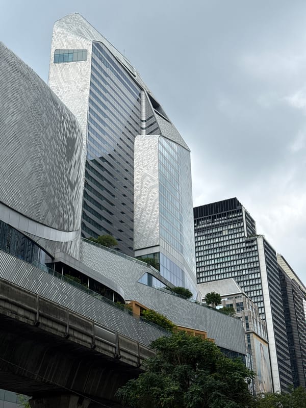 Modern futuristic buildings documented in Bangkok district