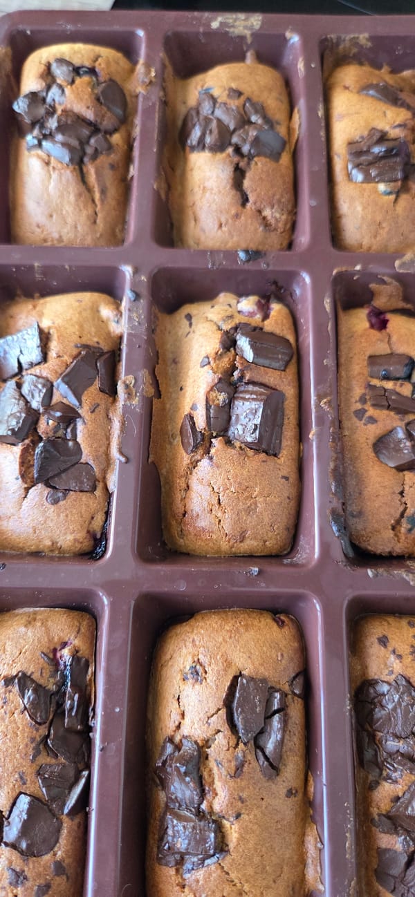 Homemade chocolate chunk muffins showing off in Strasbourg