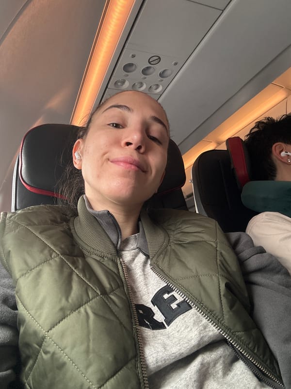 Woman in quilted jacket observed on flight near Istanbul