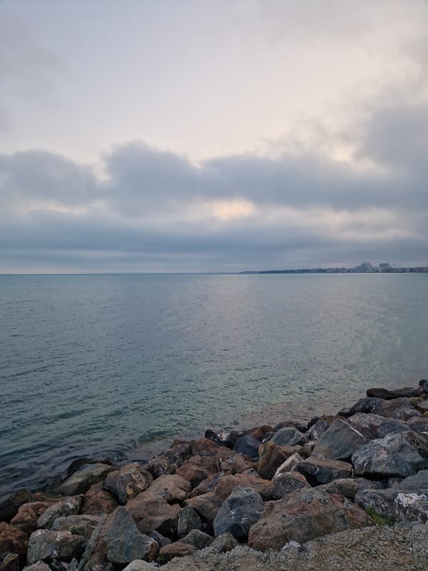 Overcast evening documented along Pomorie Bulgaria waterfront promenade