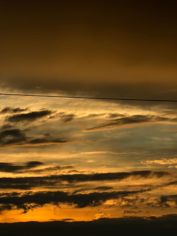 Dramatic sunset with layered clouds captured over Gorzów Wielkopolski, Poland