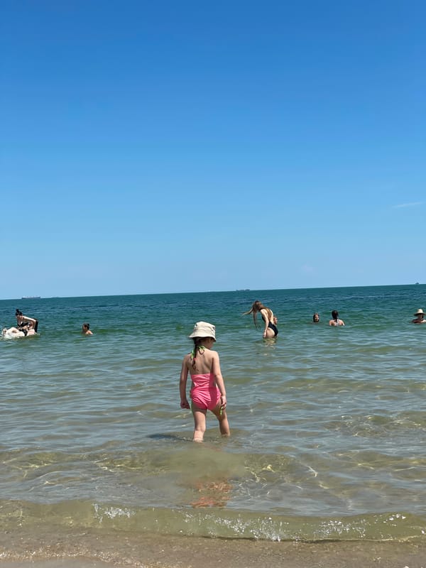Sunny summer day at an Odesa beach on the Black Sea