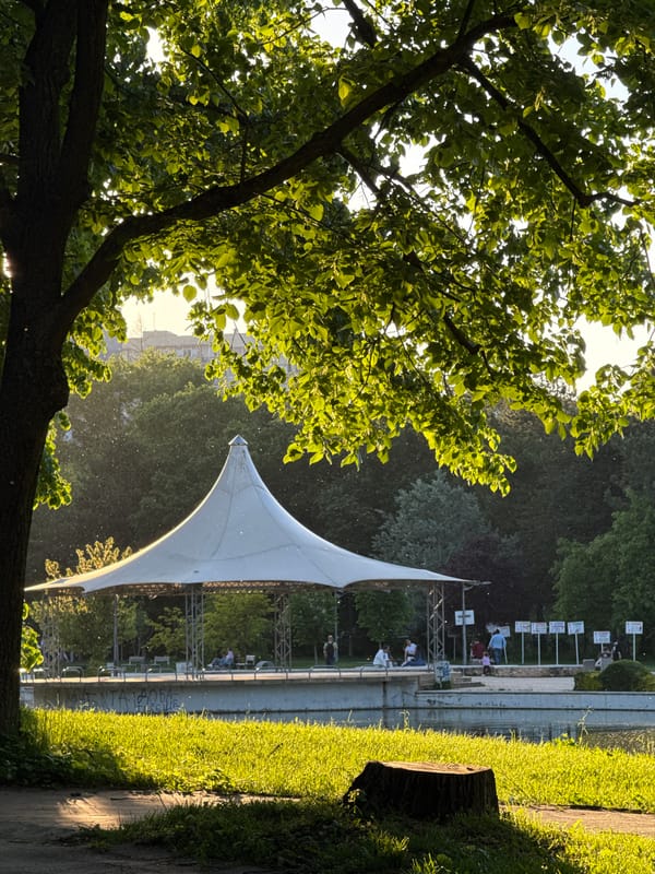 Afternoon park stroll documented in Dobrich, Bulgaria