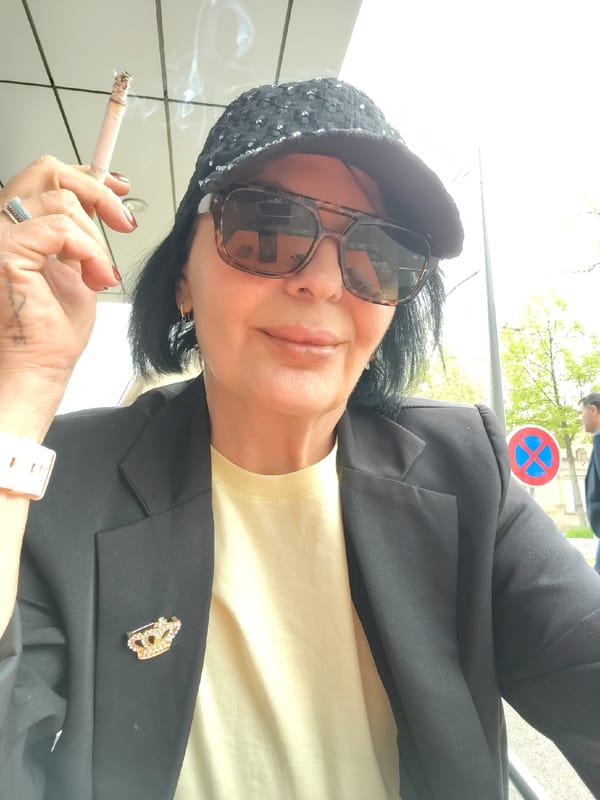 Woman enjoys outdoor break in downtown Strasbourg