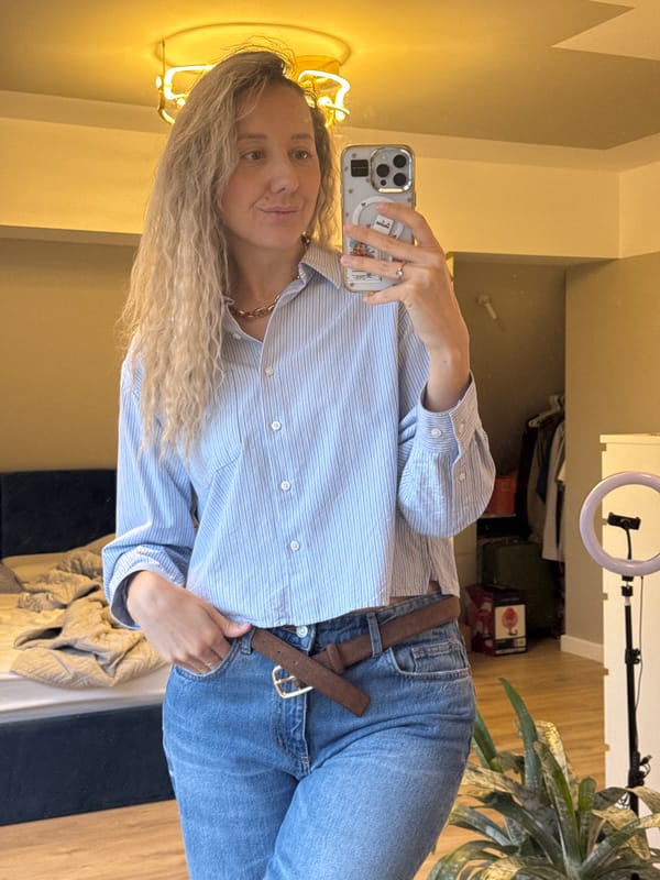 Woman Takes Mirror Selfie in Carnikava, Latvia