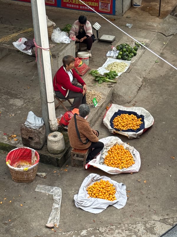 Late-night street market active in Hechuan, China