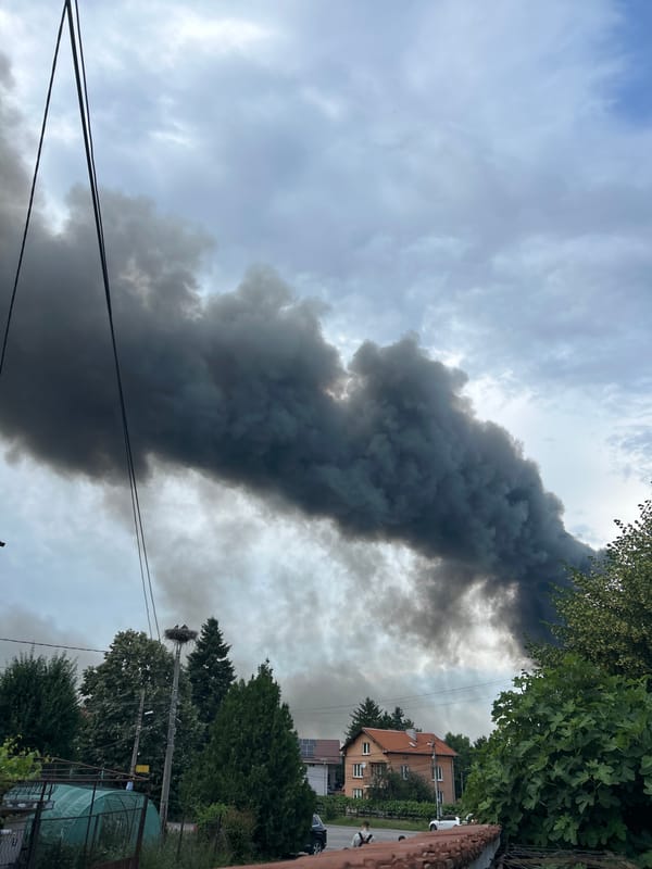Heavy smoke fills the sky over Sofia, Bulgaria