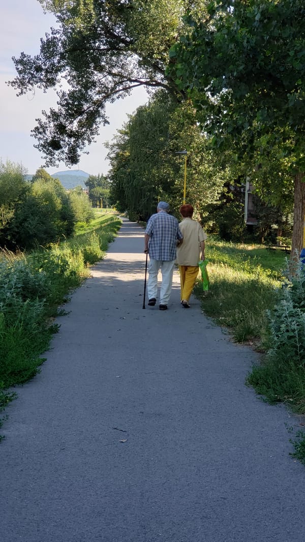 Quiet summer morning along Prešov's riverside paths